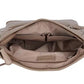 Umhängetasche aus Leder in Taupe mit Reißverschluss und Vortaschen