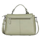 Kurzgrifftasche aus Leder in Olive mit Überschlag und Steckschloss