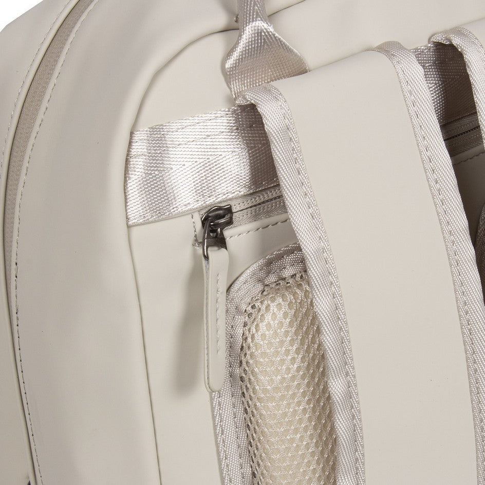 Laptoprucksack 9L in Beige mit verschweißten Reißverschlüssen