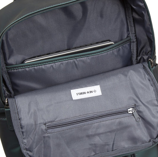 Laptoprucksack 12L in Grün-Metallic mit Kurzgriff als Tasche