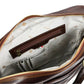 Aktentasche aus Leder in Braun mit Reißverschluss und zwei Vortaschen