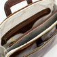 Businesstasche aus Leder in Braun mit Reißverschluss und Vorfach