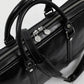 Businesstasche Kurzgriff aus Leder in Schwarz mit Reißverschluss