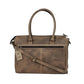 Schultertasche aus Leder in Cognac mit Reißverschluss