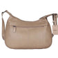 Umhängetasche|Bananenform aus Leder in Taupe|Grau mit Reißverschluss