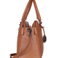 Kurzgrifftasche aus Leder in Cognac mit Reißverschluss