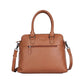 Kurzgrifftasche aus Leder in Cognac mit Reißverschluss