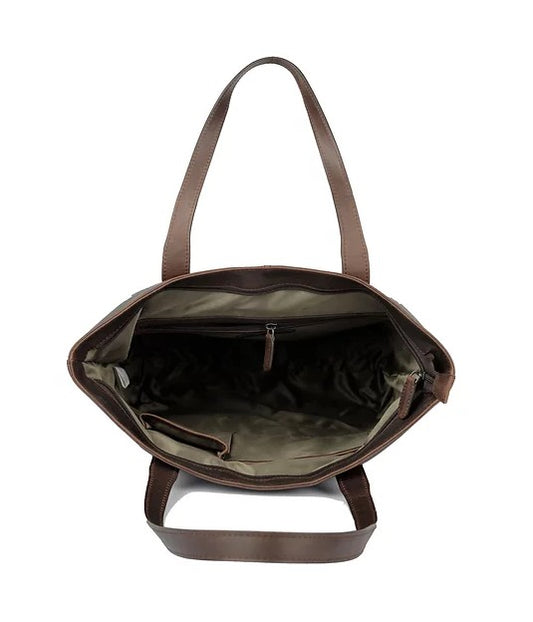 Ledershopper in Braun mit Reißverschluss - leder-accessoires.com