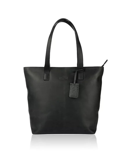 Ledershopper in Schwarz mit Reißverschluss - leder-accessoires.com