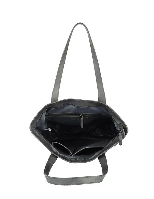 Ledershopper in Schwarz mit Reißverschluss - leder-accessoires.com