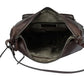 Schultertasche aus Leder in Braun mit Reißverschluss