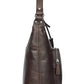 Schultertasche aus Leder in Braun mit Reißverschluss