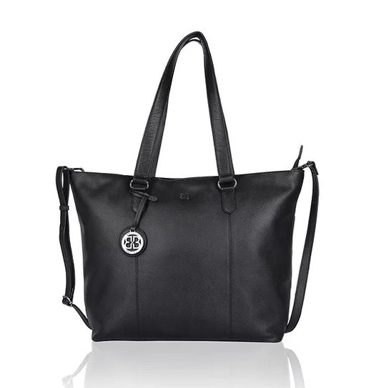 Ledershopper in Schwarz mit Reißverschluss - leder-accessoires.com