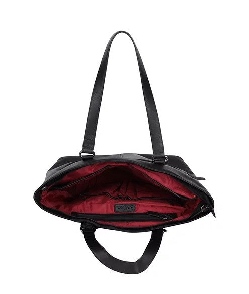Ledershopper in Schwarz mit Reißverschluss - leder-accessoires.com