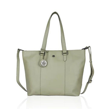 Ledershopper in Olive mit Reißverschluss