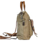 Shopper|Rucksack aus Leder|Canvas in Beige|Braun mit Kurzgriff