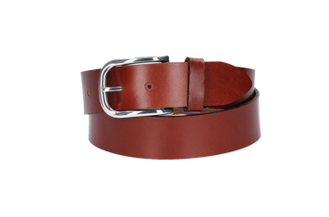 Hochwertiger Ledergürtel 40mm in Cognac mit Schließe satiniert - leder-accessoires.com