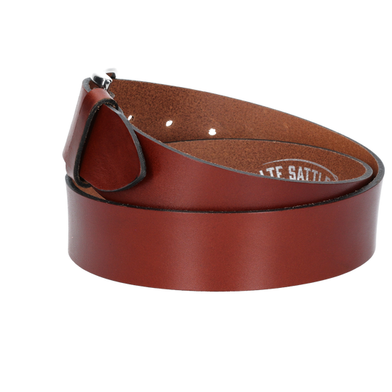Hochwertiger Ledergürtel 40mm in Cognac mit Schließe satiniert - leder-accessoires.com
