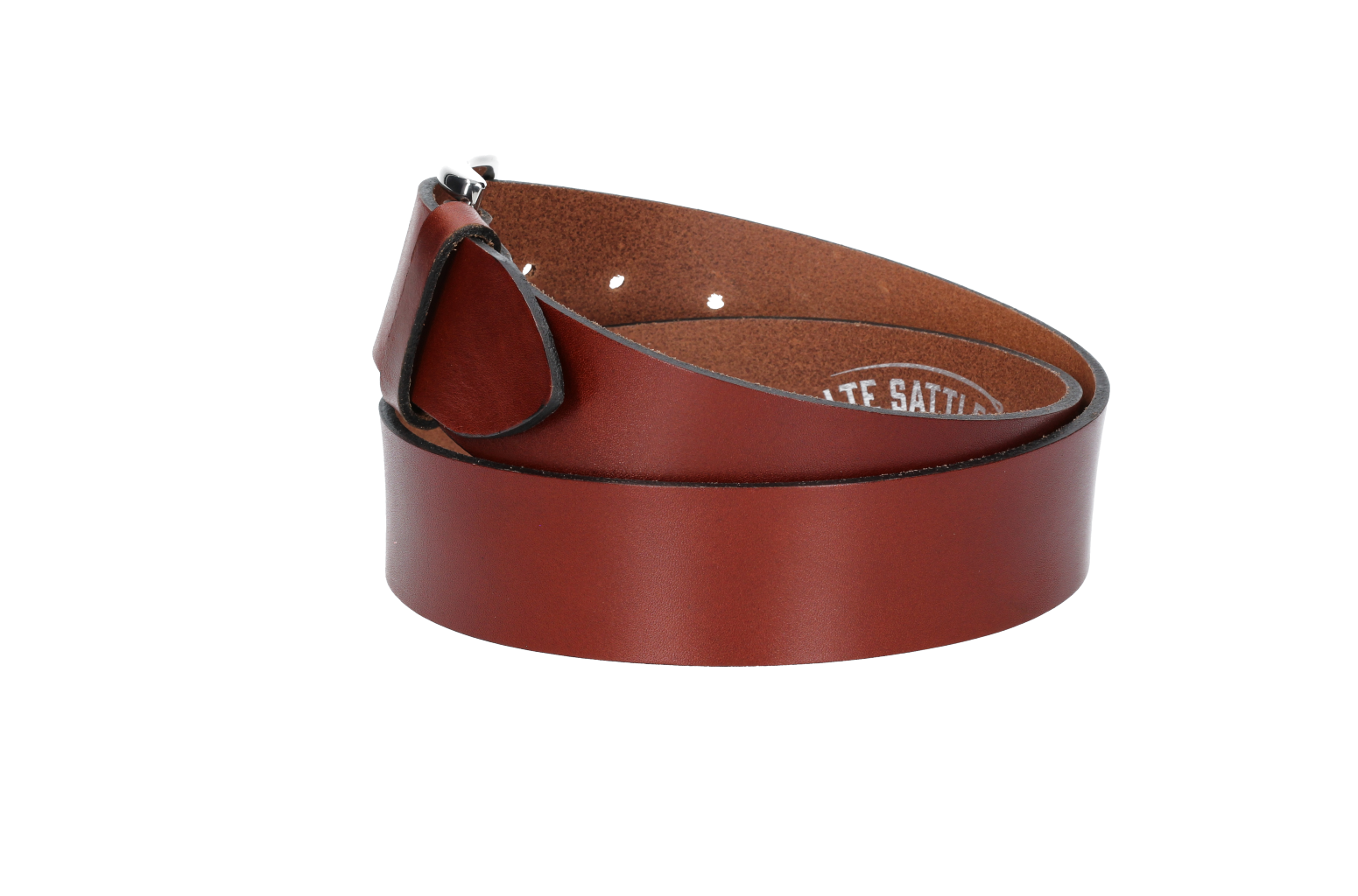 Hochwertiger Ledergürtel 40mm in Cognac mit Schließe satiniert - leder-accessoires.com