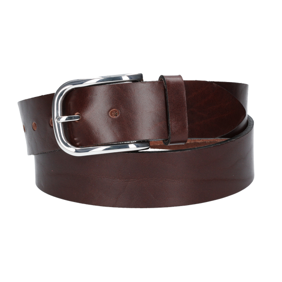 Hochwertiger Ledergürtel 40mm in Braun mit Schließe in Hochglanz - leder-accessoires.com