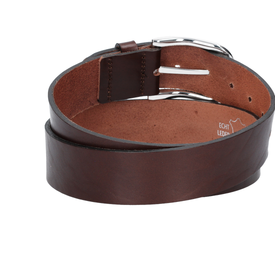 Hochwertiger Ledergürtel 40mm in Braun mit Schließe in Hochglanz - leder-accessoires.com
