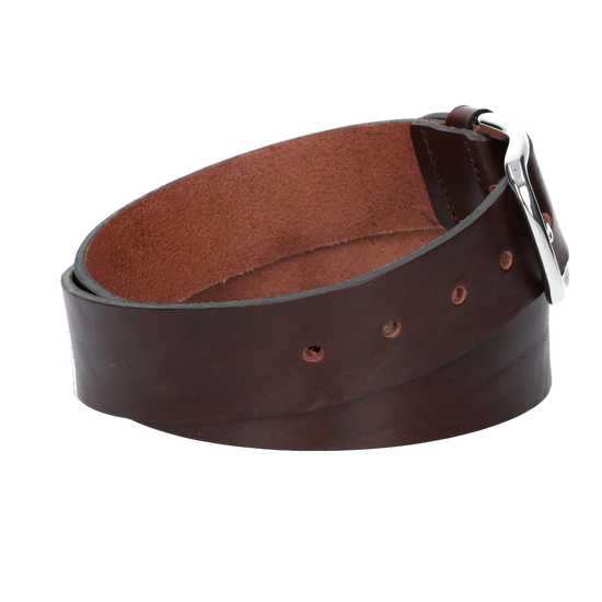 Hochwertiger Ledergürtel 40mm in Braun mit Schließe in Hochglanz - leder-accessoires.com