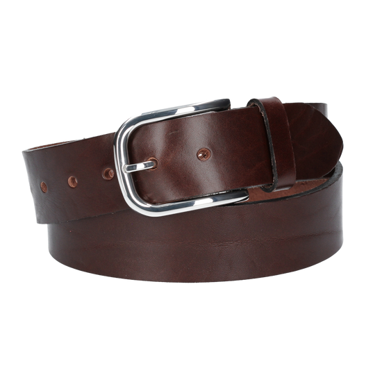 Hochwertiger Ledergürtel 40mm in Braun mit Schließe in Hochglanz - leder-accessoires.com