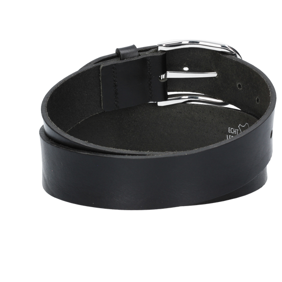 Hochwertiger Ledergürtel 40mm in Schwarz mit edler Schließe in Hochglanz - leder-accessoires.com