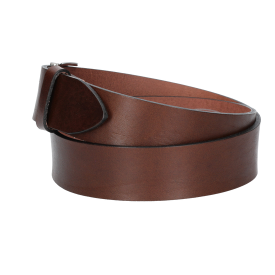 Hochwertiger Ledergürtel 40mm in Braun mit Schließe satiniert - leder-accessoires.com