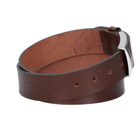 Hochwertiger Ledergürtel 40mm in Braun mit Schließe satiniert - leder-accessoires.com