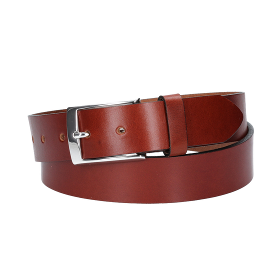 Hochwertiger Ledergürtel 35mm in Cognac mit Schließe Hochglanz - leder-accessoires.com