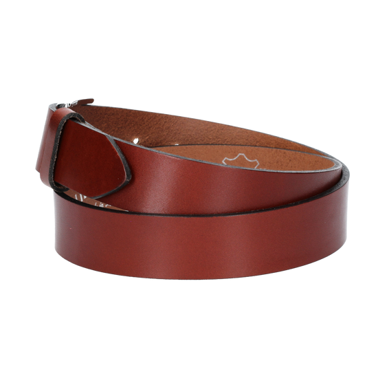 Hochwertiger Ledergürtel 35mm in Cognac mit Schließe Hochglanz - leder-accessoires.com