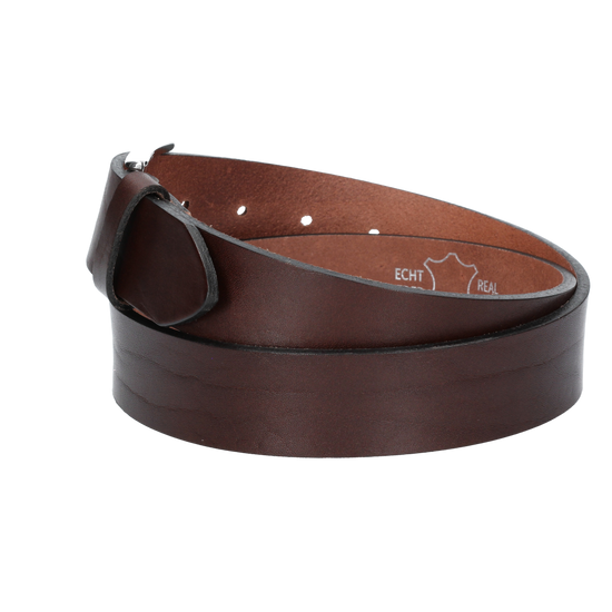 Hochwertiger Ledergürtel 35mm in Braun mit Schließe Hochglanz - leder-accessoires.com