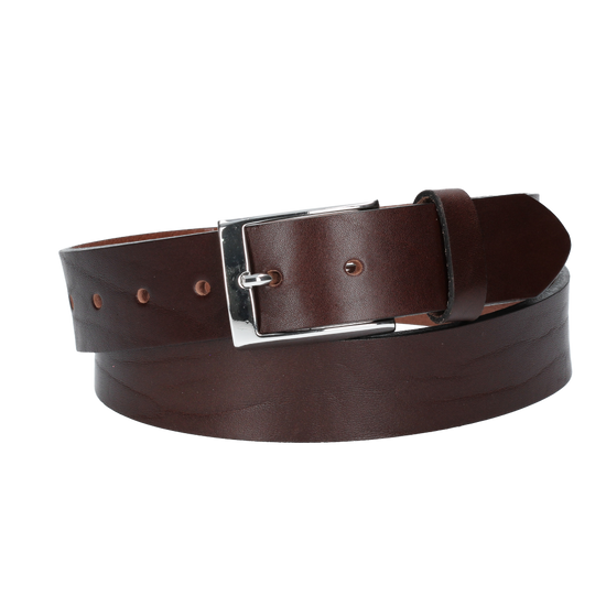 Hochwertiger Ledergürtel 35mm in Braun mit Schließe Hochglanz - leder-accessoires.com