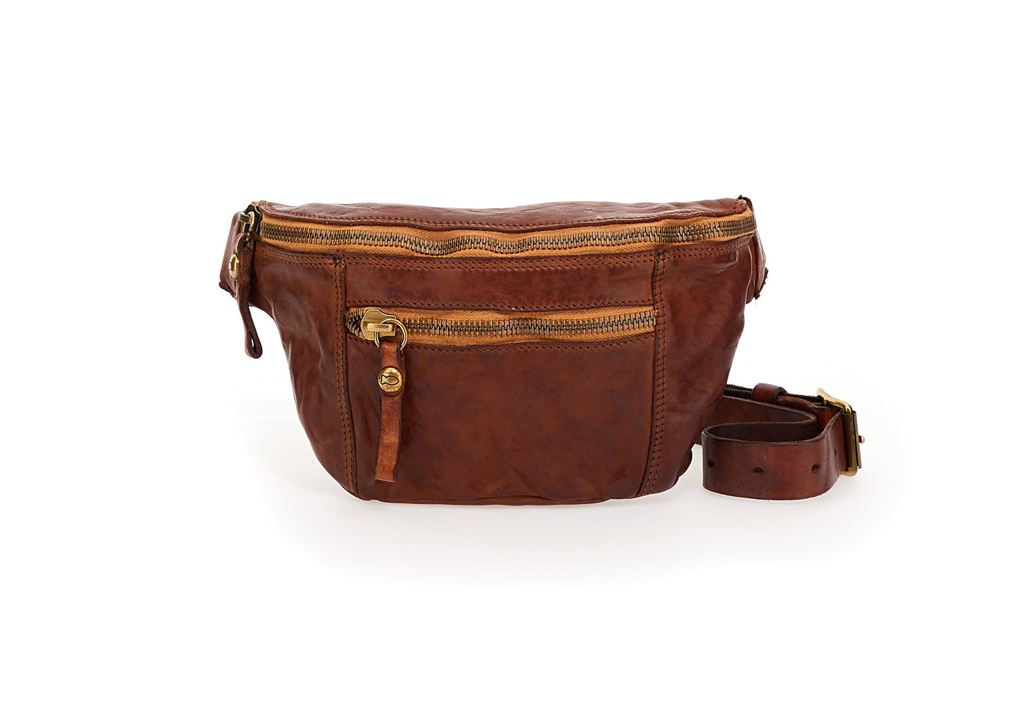 Gürteltasche „Sambuco“ aus Leder in Cognac
