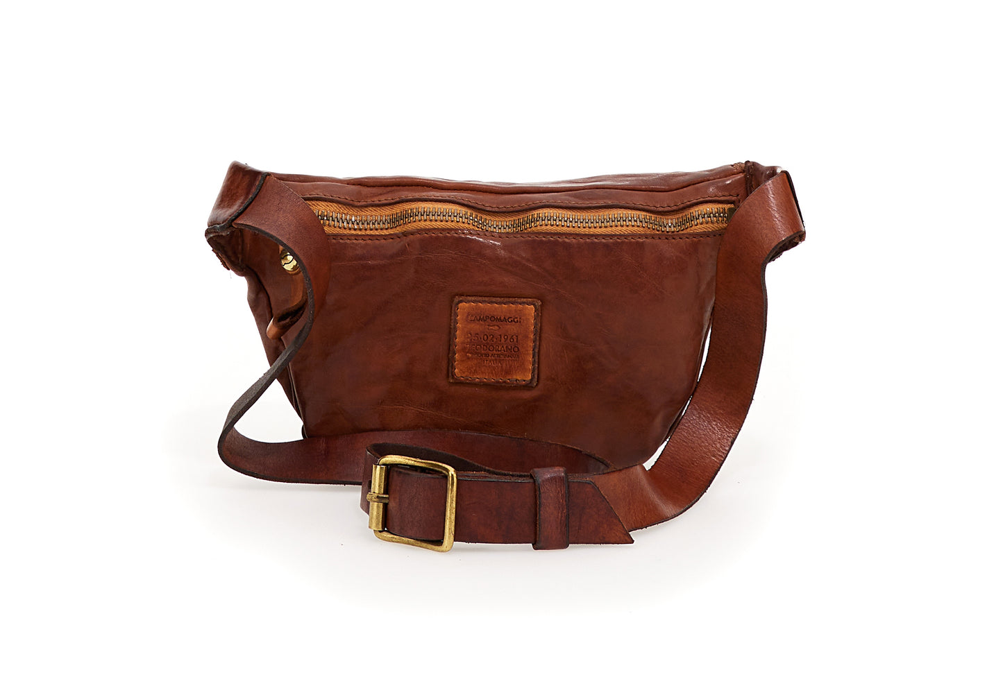 Gürteltasche „Sambuco“ aus Leder in Cognac