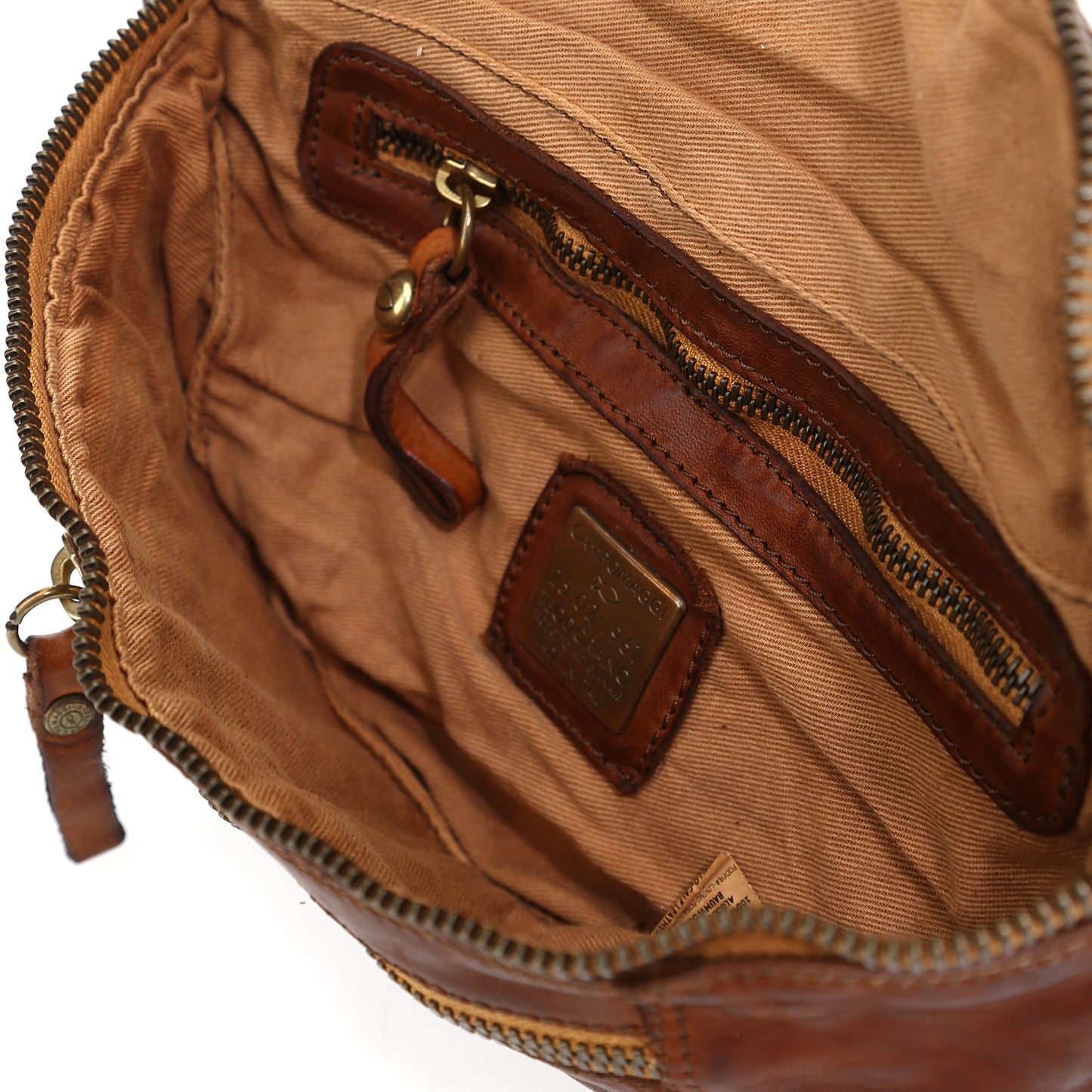 Gürteltasche „Sambuco“ aus Leder in Cognac