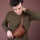 Gürteltasche „Sambuco“ aus Leder in Cognac