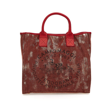 Kurzgrifftasche "Crocus" Canvas Rot mit Print