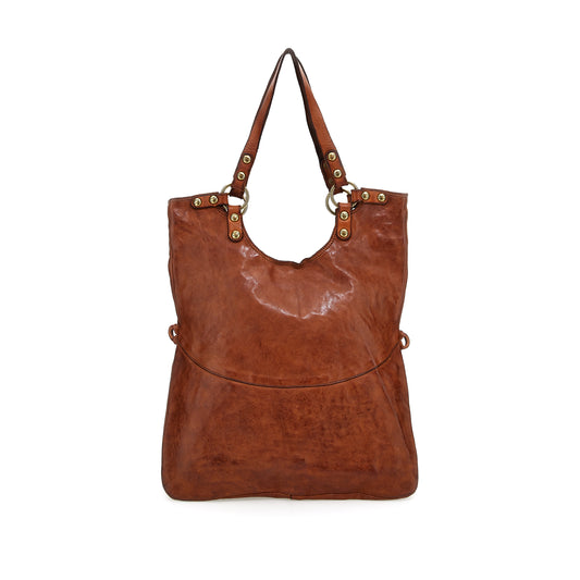 Shopper Mamore aus Leder in Cognac