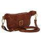Gürteltasche Edera aus geflochtenem Leder in Cognac