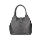 Kurzgrifftasche mit Lasche in Schwarz aus Leder
