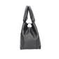 Kurzgrifftasche mit Lasche in Schwarz aus Leder