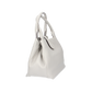 Kurzgrifftasche mit Lasche in Perla|Beige aus Leder