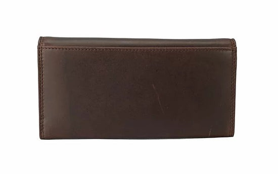 Langbörse aus Leder in Braun mit Überschlag und extra viel Kartenfächer - leder-accessoires.com
