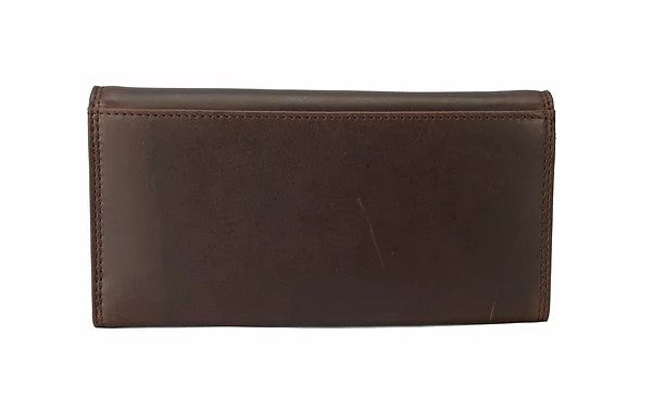 Langbörse aus Leder in Braun mit Überschlag und extra viel Kartenfächer - leder-accessoires.com