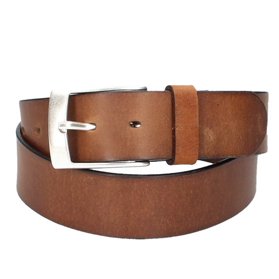 Ledergürtel Light Brown 40mm mit Dornschließe in Silber - leder-accessoires.com