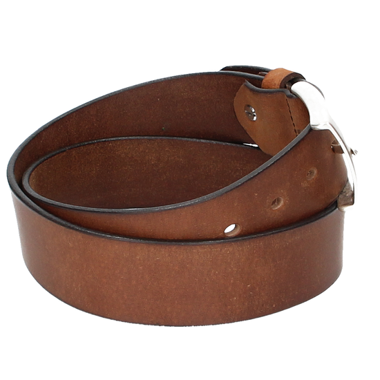Ledergürtel Light Brown 40mm mit Dornschließe in Silber - leder-accessoires.com