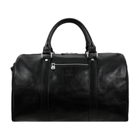 Reisetasche 53cm in Schwarz aus Leder - leder-accessoires.com