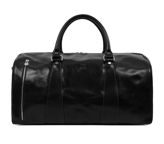 Reisetasche in Schwarz aus Leder
